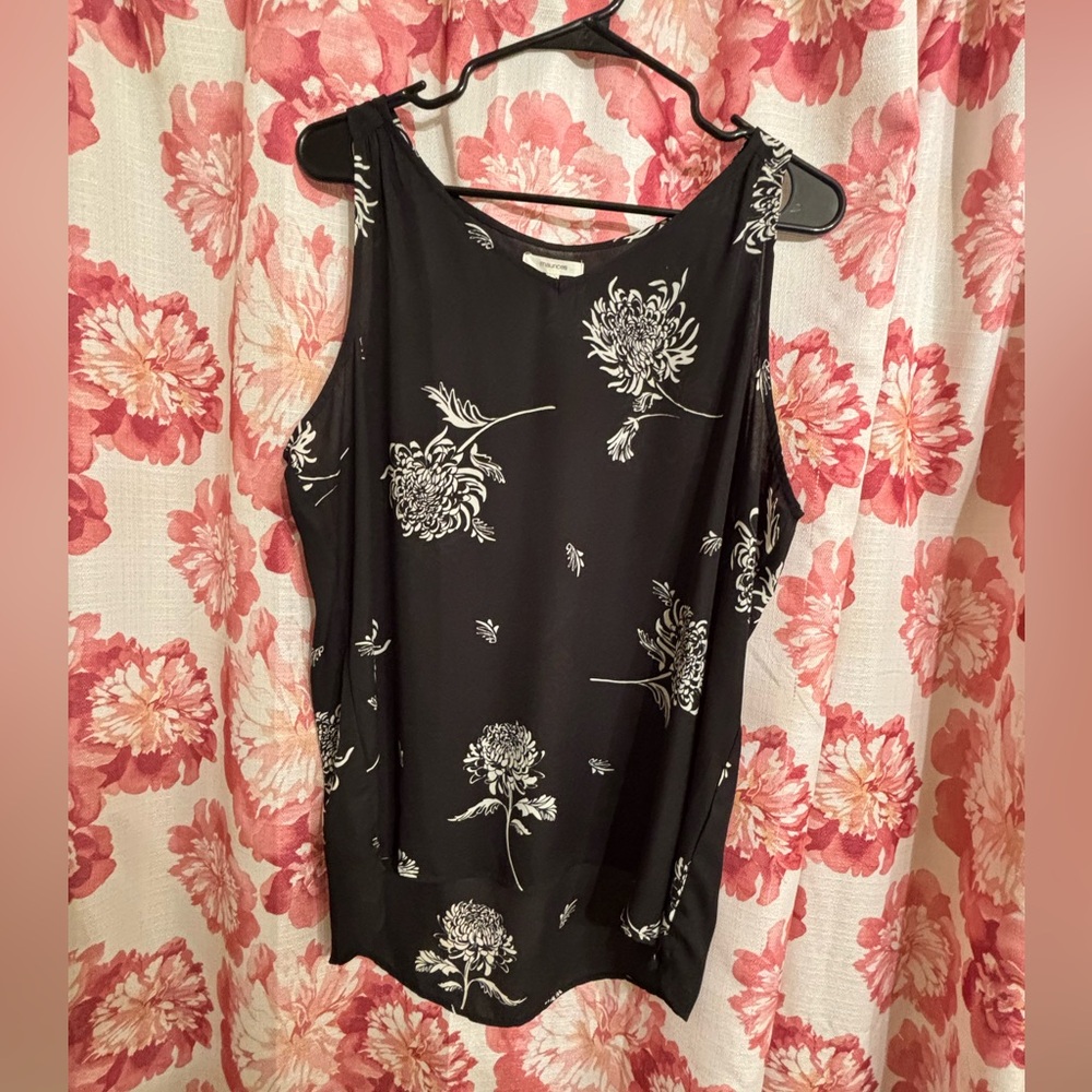 Maurices Black and White Floral Blouse
